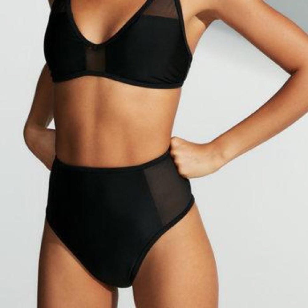 2/$20 High Waisted Mesh Bikini Bottom